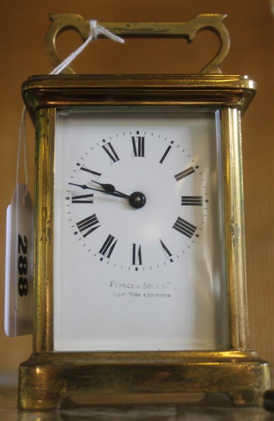 French gilt-brass carriage timepiece
